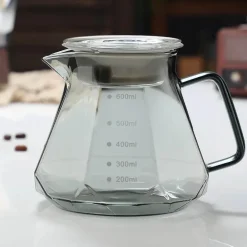 Kaffeekessel aus Glas – achteckige, wiederverwendbare Teekanne für die Zubereitung zu Hause, 400–600 ml