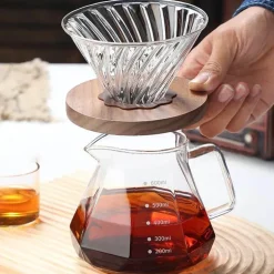 Kaffeekessel aus Glas – achteckige, wiederverwendbare Teekanne für die Zubereitung zu Hause, 400–600 ml