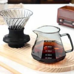 Kaffeekessel aus Glas – achteckige, wiederverwendbare Teekanne für die Zubereitung zu Hause, 400–600 ml