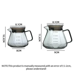 Kaffeekessel aus Glas – achteckige, wiederverwendbare Teekanne für die Zubereitung zu Hause, 400–600 ml