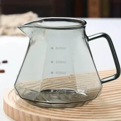 Kaffeekessel aus Glas – achteckige, wiederverwendbare Teekanne für die Zubereitung zu Hause, 400–600 ml