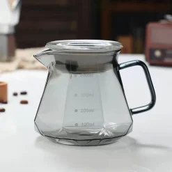 Kaffeekessel aus Glas – achteckige, wiederverwendbare Teekanne für die Zubereitung zu Hause, 400–600 ml