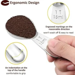 Kaffeelöffel aus Edelstahl – Ergonomischer Messlöffel für 12 EL für perfekten Kaffeegenuss