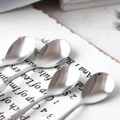 Kaffeelöffel-Set aus Bone China – 6-teiliges Edelstahlbesteck