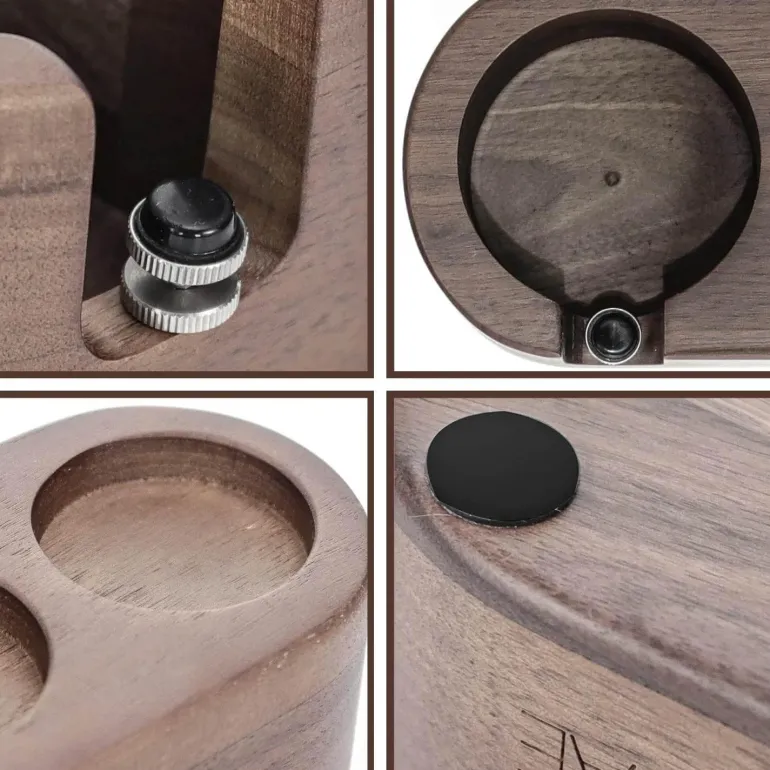 Kaffee-Stampfstation aus Holz – Zubehör für Espressomaschinen