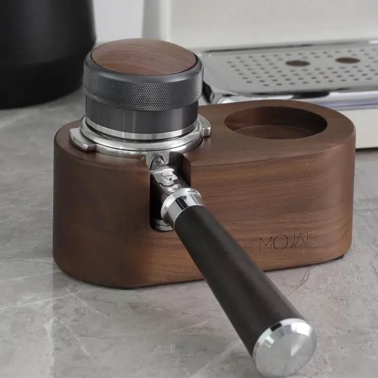 Kaffee-Stampfstation aus Holz – Zubehör für Espressomaschinen