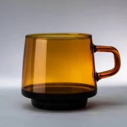 Kaffeetasse aus Borosilikatglas – 350 ml, hitzebeständig, für Tee und Saft.