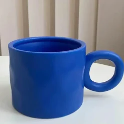 Kaffeetasse aus Keramik – 400 ml, Trinkbecher mit rundem Henkel