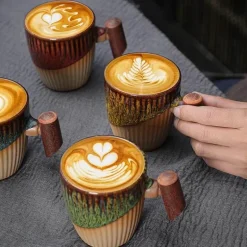 Kaffeetasse aus Keramik – Elegante Latte-Tasse aus Porzellan für das Homeoffice