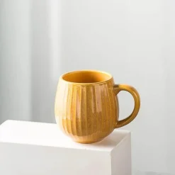 Kaffeetasse aus Keramik mit Farbverlaufsglasur – Retro-Tasse im japanischen Stil, 480 ml