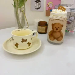 Kaffeetasse aus Keramik mit Bärenmotiv – Vintage-Keramik für Bärenliebhaber