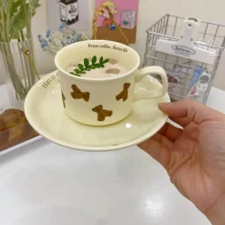Kaffeetasse aus Keramik mit Bärenmotiv – Vintage-Keramik für Bärenliebhaber