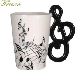 Kaffeetasse mit Musiknoten – kreative Teetasse aus Keramik
