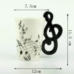 Kaffeetasse mit Musiknoten – kreative Teetasse aus Keramik