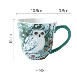 Kaffeetassen- und Untertassenset aus Keramik mit Tiermuster – 200 ml