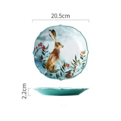 Kaffeetassen- und Untertassenset aus Keramik mit Tiermuster – 200 ml