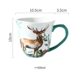 Kaffeetassen- und Untertassenset aus Keramik mit Tiermuster – 200 ml