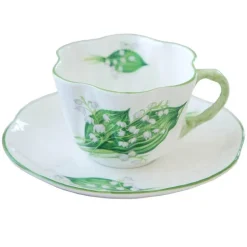 Kaffeetassen- und Untertassen-Set aus Bone China – elegantes Geschirr für das Home Office