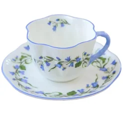Kaffeetassen- und Untertassen-Set aus Bone China – elegantes Geschirr für das Home Office