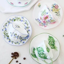 Kaffeetassen- und Untertassen-Set aus Bone China – elegantes Geschirr für das Home Office
