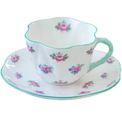 Kaffeetassen- und Untertassen-Set aus Bone China – elegantes Geschirr für das Home Office