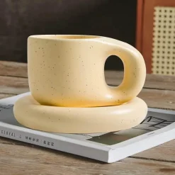 Kaffeetassen-Set aus Keramik – 400 ml mit Untertasse