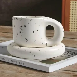 Kaffeetassen-Set aus Keramik – 400 ml mit Untertasse