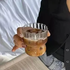 Kaffeetassen-Set aus klarem Glas, 6 Stück – hitzebeständiges vertikales Design für alle Getränke