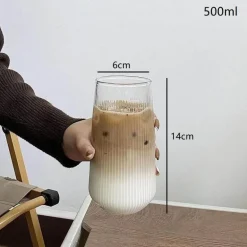 Kaffeetassen-Set aus klarem Glas, 6 Stück – hitzebeständiges vertikales Design für alle Getränke