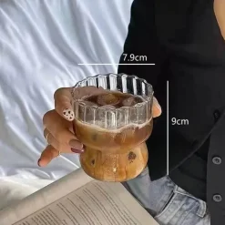 Kaffeetassen-Set aus klarem Glas, 6 Stück – hitzebeständiges vertikales Design für alle Getränke