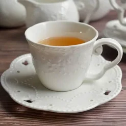 Kaffeetassen-Set aus Porzellan mit Untertasse – elegantes Trinkgeschirr