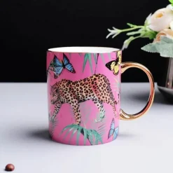 Kaffeetassen-Set mit Dschungeltieren – Teetassen aus Knochenporzellan fürs Büro