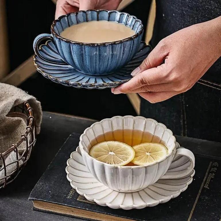 Kaiyō Keramik-Untertassen-Set – Elegantes Tee- und Kaffeegeschirr