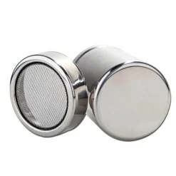 Kakaopulverstreuer - Kaffeegewürzstreuer aus Edelstahl mit Deckel