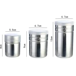 Kakaopulverstreuer - Kaffeegewürzstreuer aus Edelstahl mit Deckel