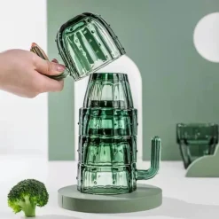 Kaktus-Glasbecher, 240 ml – kreativer Trinkbecher für Zuhause und das Büro