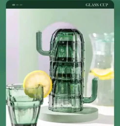 Kaktus-Glasbecher, 240 ml – kreativer Trinkbecher für Zuhause und das Büro