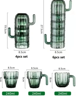 Kaktus-Glasbecher, 240 ml – kreativer Trinkbecher für Zuhause und das Büro