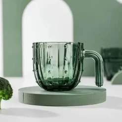 Kaktus-Glasbecher, 240 ml – kreativer Trinkbecher für Zuhause und das Büro