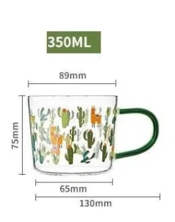 Kaktusglas-Tee-/Milchbecher – Kaffeebecher mit Skala