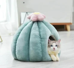 Kaktus-Katzenbett – Gemütliches Haustierbett für Katzen