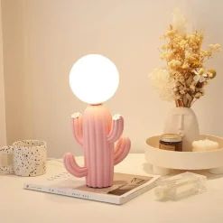 Kaktus-Tischlampe – Einzigartige Wohndekorbeleuchtung aus Kunstharz