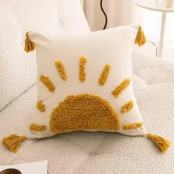 Kamelien-Jacquard-Kissenbezug – Luxuriöses nordisches Dekokissen für das Wohnzimmer