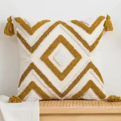 Kamelien-Jacquard-Kissenbezug – Luxuriöses nordisches Dekokissen für das Wohnzimmer