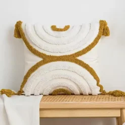 Kamelien-Jacquard-Kissenbezug – Luxuriöses nordisches Dekokissen für das Wohnzimmer