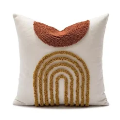 Kamelien-Jacquard-Kissenbezug – Luxuriöses nordisches Dekokissen für das Wohnzimmer