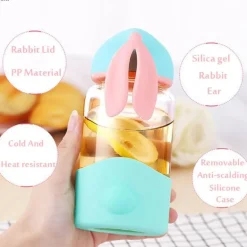 Kaninchen-Milchbecher – Süßes Trinkgeschirr aus Glas für Kinder