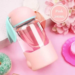 Kaninchen-Milchbecher – Süßes Trinkgeschirr aus Glas für Kinder