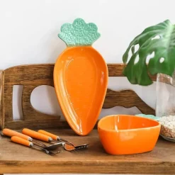 Karottenförmiges Keramikteller-Set – Süßes Dessert- und Snackgeschirr