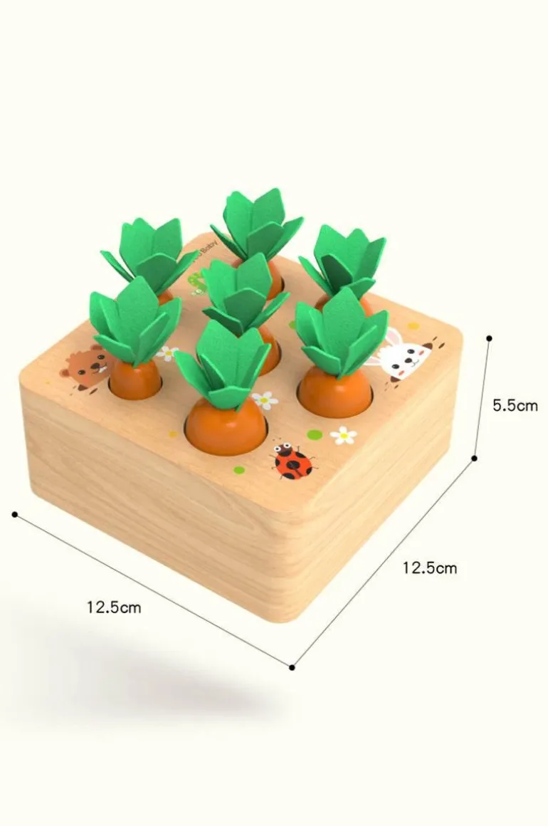 Karottenpflückspiel aus Holz – Lernspielzeug für Kinder